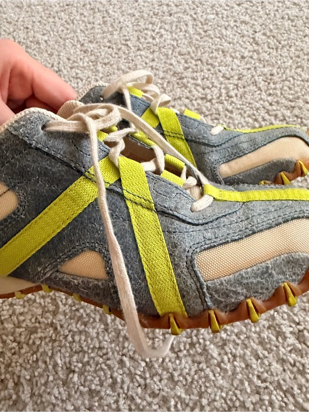 Diesel Y2K Beige, Gray & Yellow Accent Sneakers